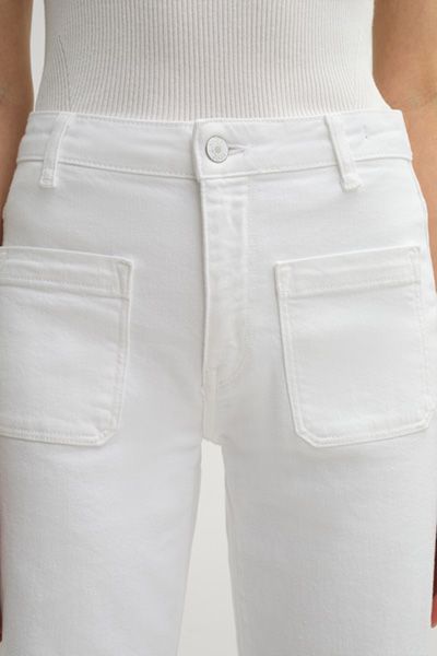 High-Waist Weitbein-Jeans mit Taschen