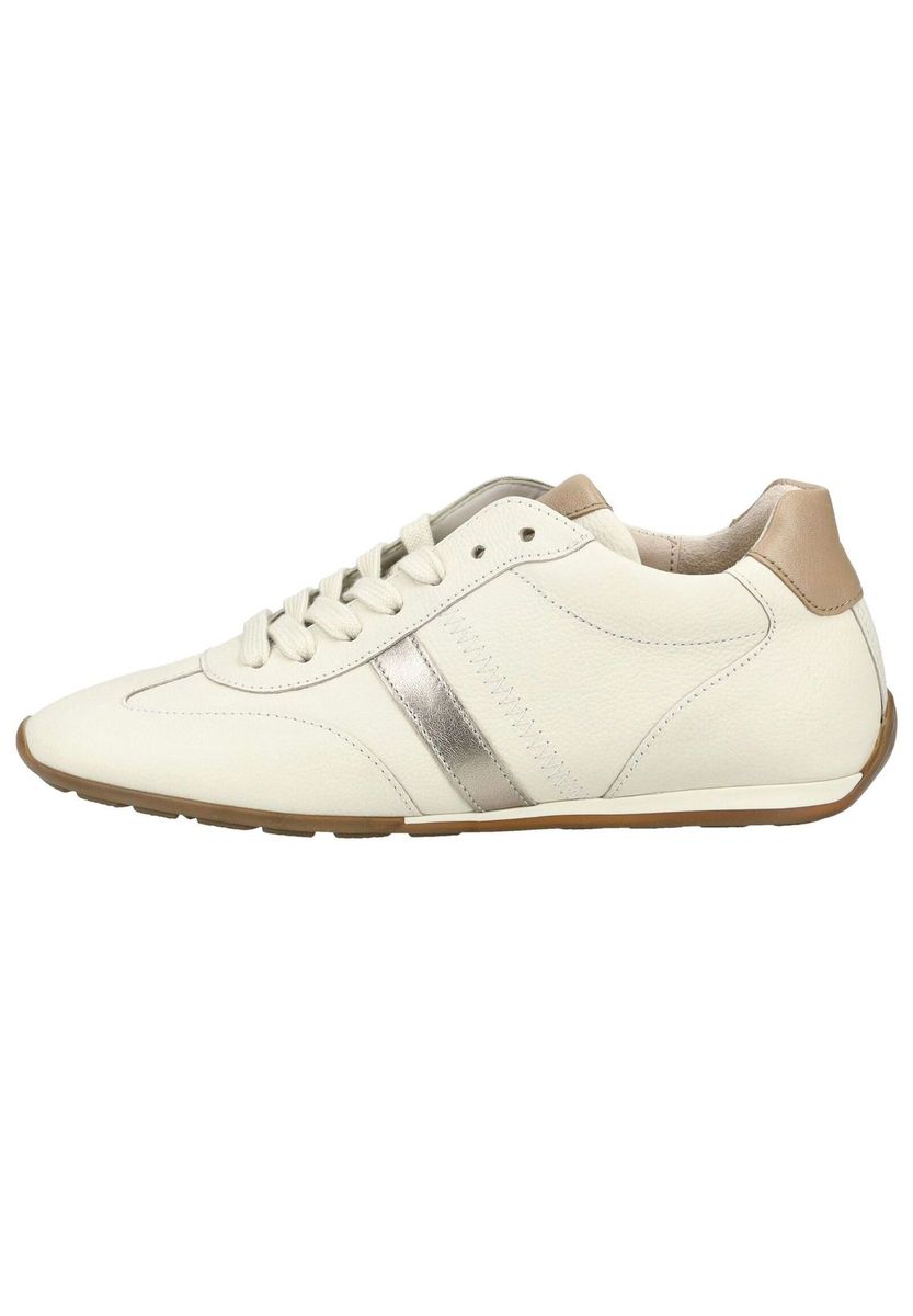 Leder-Sneaker mit metallischen Streifen