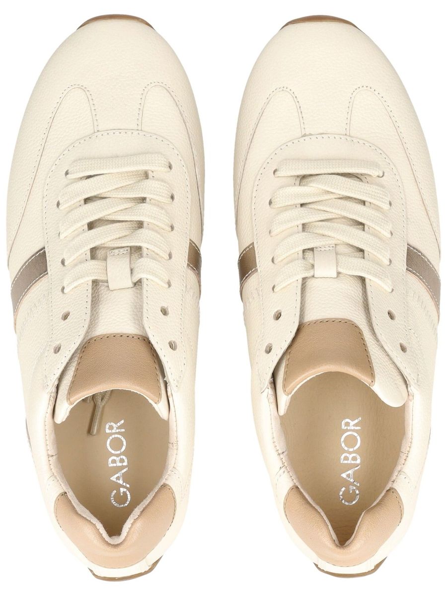 Leder-Sneaker mit metallischen Streifen
