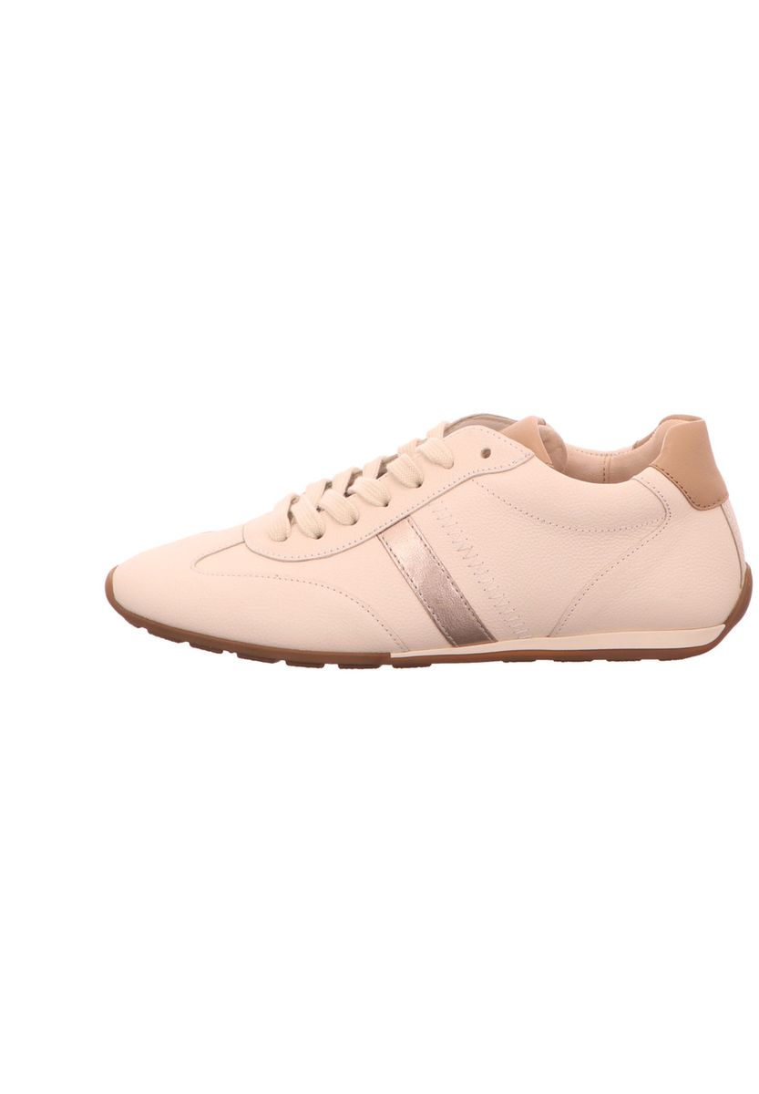 Leder-Sneaker mit metallischen Streifen