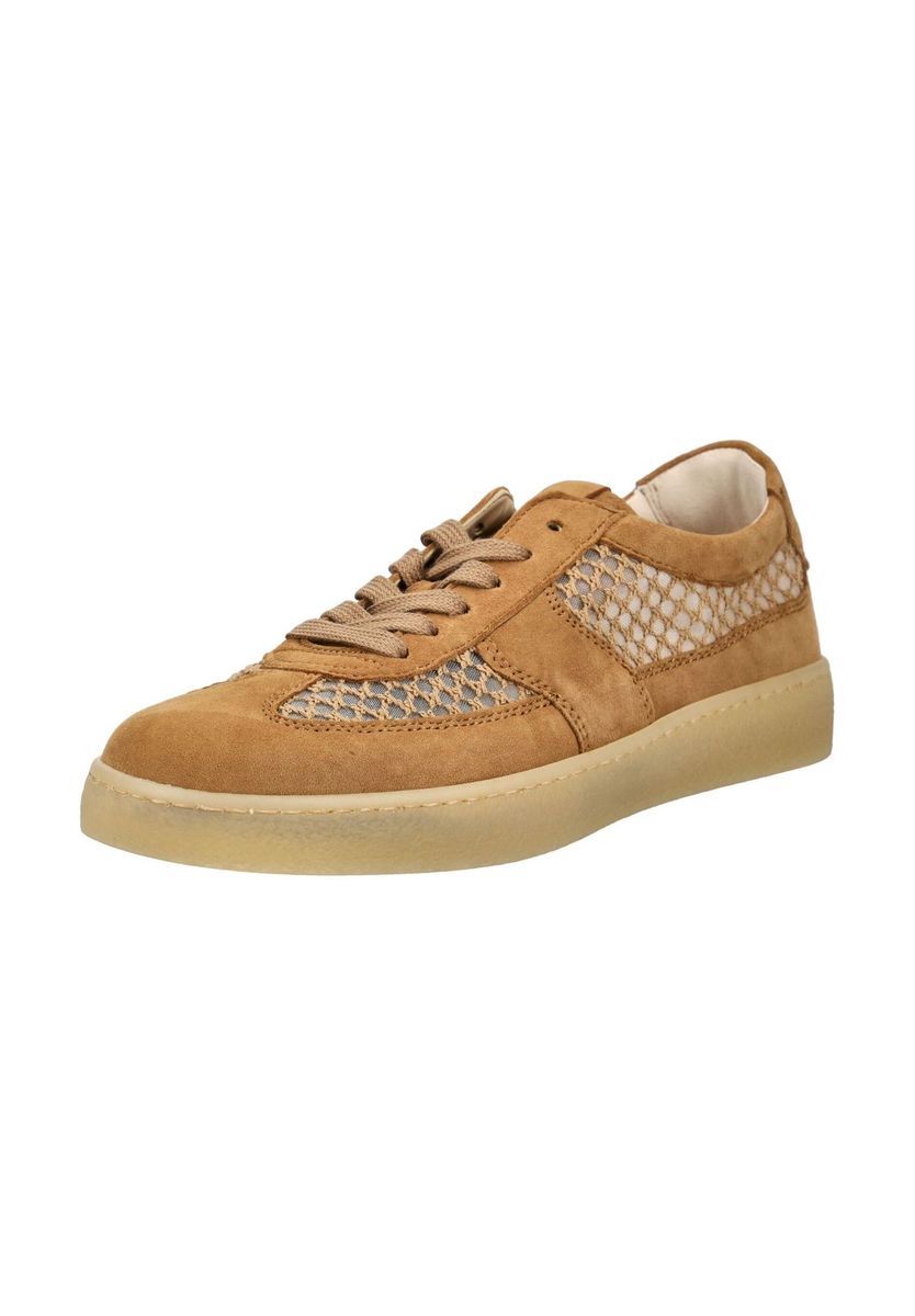 Wildleder-Sneaker mit Mesh-Einsätzen