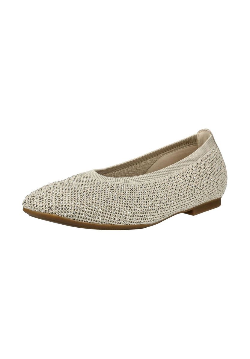 Funkelnde Ballerinas aus Strickgewebe