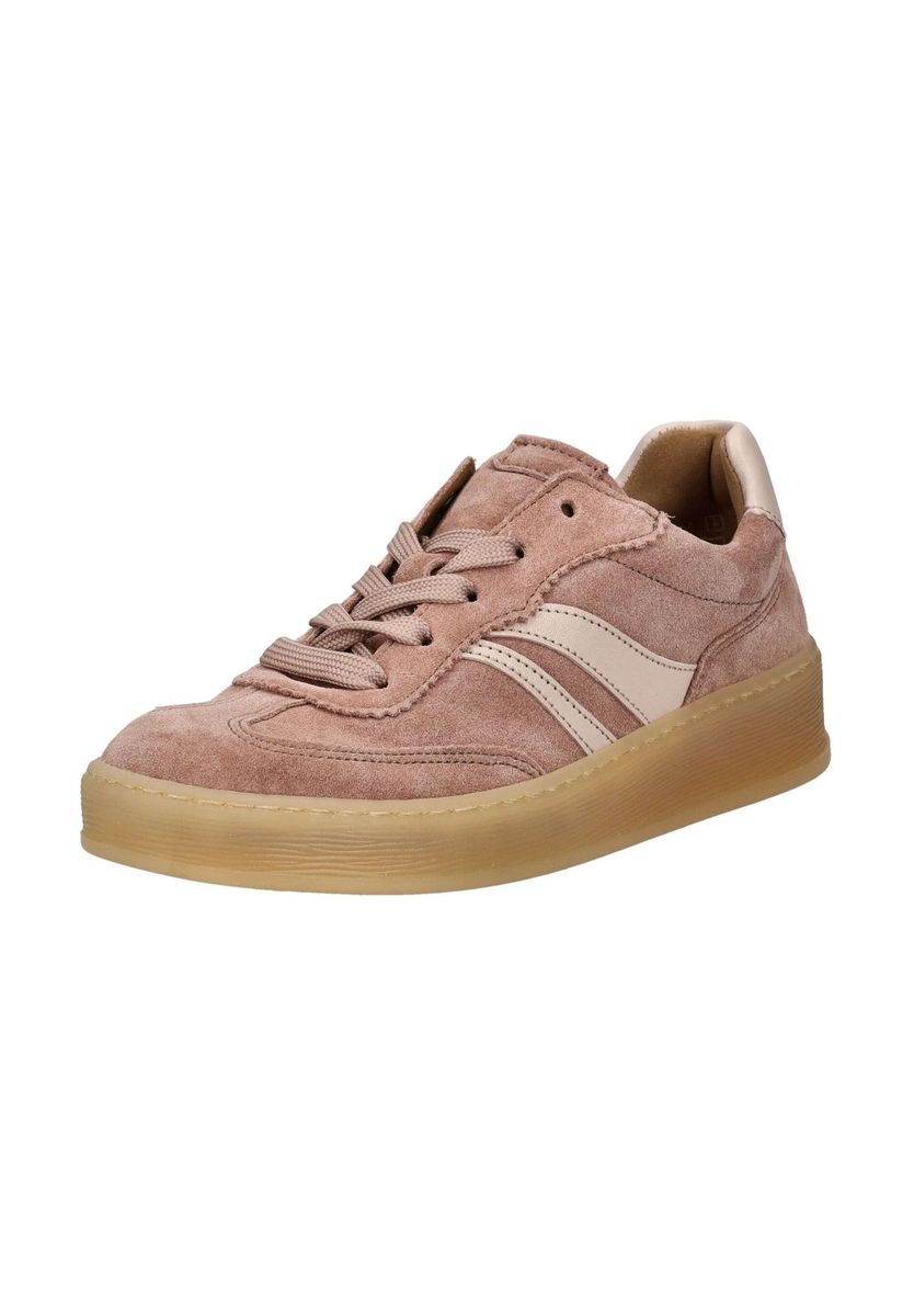 Wildleder-Plateau-Sneaker mit Streifen