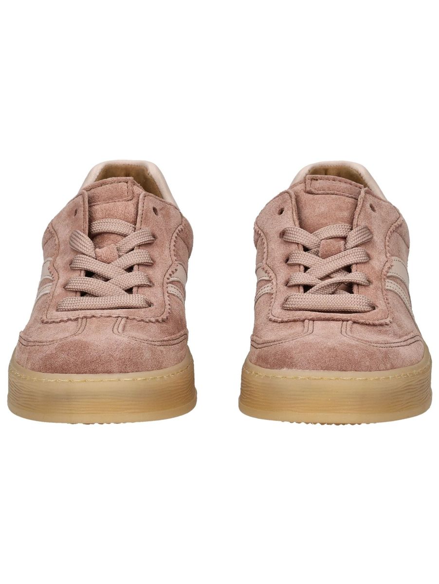 Wildleder-Plateau-Sneaker mit Streifen