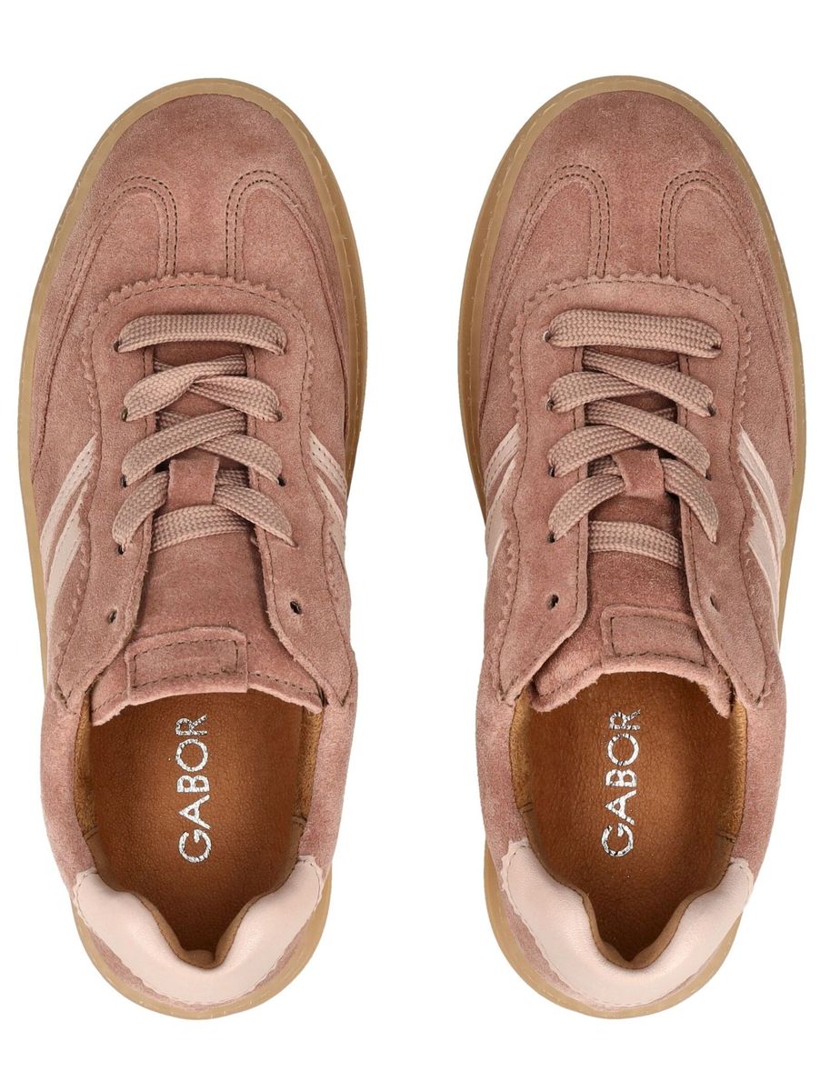 Wildleder-Plateau-Sneaker mit Streifen