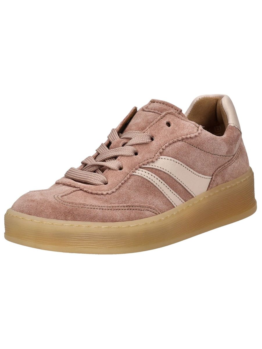 Wildleder-Plateau-Sneaker mit Streifen