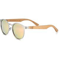 Runde Bambus- und Metallsonnenbrille