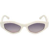 Geometrische Sonnenbrille mit Kristallbesatz