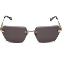 Geometrische randlose Sechseck-Sonnenbrille