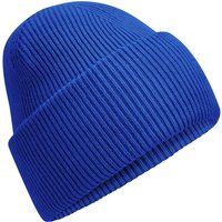 Klassische Rippstrick-Beanie mit Umschlag