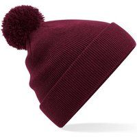 Gerippte Strickmütze mit Bommel