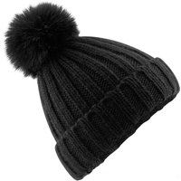 Grobstrick-Beanie mit Bommel