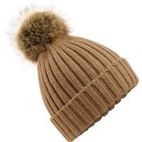 Grobstrick-Mütze mit Bommel