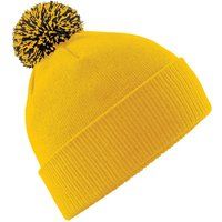 Lässige Rippstrick-Beanie mit Bommel
