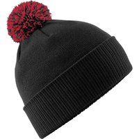 Strickmütze mit Bommel und Umschlag
