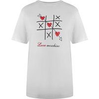 Baumwoll-T-Shirt mit Tic-Tac-Toe Grafik