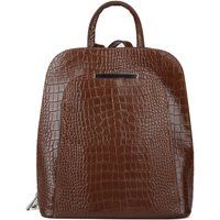 Eleganter Lederrucksack mit Krokoprägung
