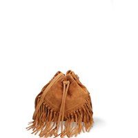 Eimertasche aus Wildleder mit Fransen