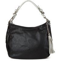 Beuteltasche aus genarbtem Leder mit Quaste