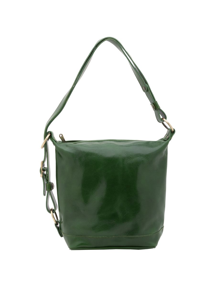 Glänzende Beuteltasche aus Leder