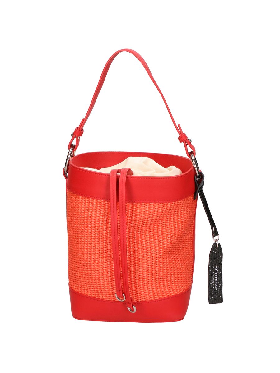 Strukturierte Beuteltasche mit Kordelzug