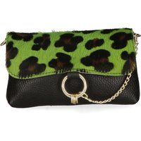 Leder-Clutch mit Leopardenmuster