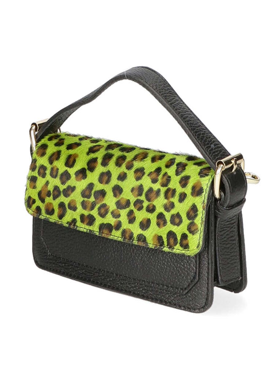 Handtasche mit Leopardenmuster aus Kalbshaar