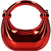 Skulpturale Hochglanz-Metallic-Handtasche