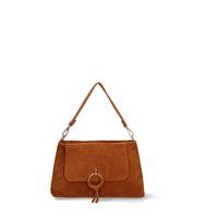 Wildleder-Schultertasche mit Ring-Detail
