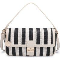 Gestreifte Schultertasche mit Überschlag