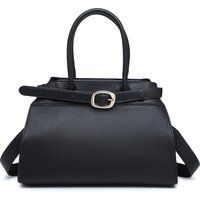 Strukturierte Henkeltasche mit Gürtel-Detail
