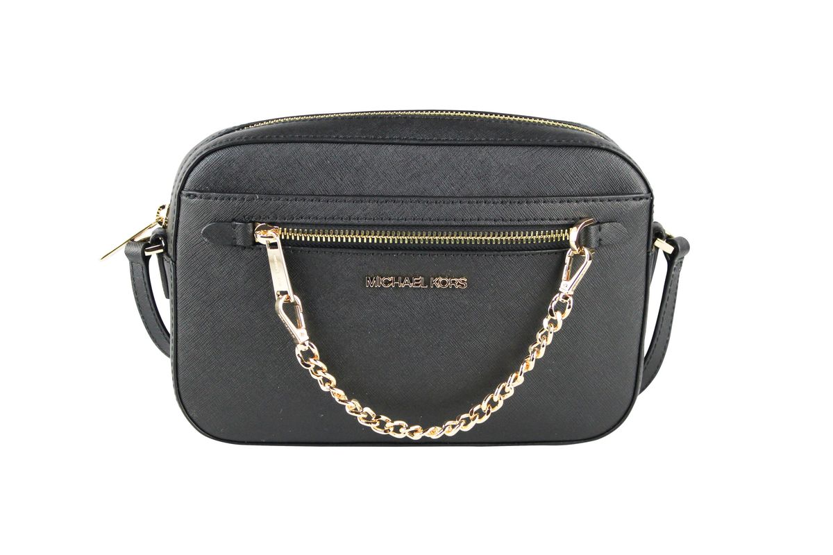 Strukturierte Saffiano Crossbody mit Kette