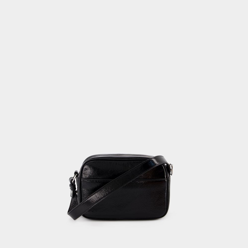 Kamera-Schultertasche aus Lackleder