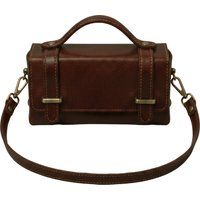 Strukturierte Leder-Umhängetasche im Satchel-Stil