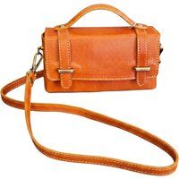 Strukturierte Leder-Satchel im Vintage-Stil