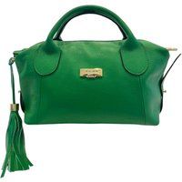 Genarbte Ledertasche mit Quaste