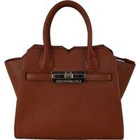 Strukturierte Trapez-Handtasche mit Logo