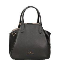 Strukturierte Lederhandtasche mit Griffen