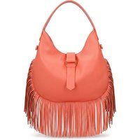 Hobo-Tasche aus Leder mit Fransen