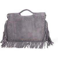 Wildledertasche mit Nieten und Fransen