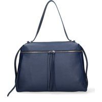 Klassische Schultertasche aus genarbtem Leder