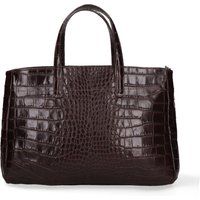 Elegante Leder-Shopper mit Krokoprägung