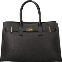 Strukturierte Lederhandtasche mit Tragegriff