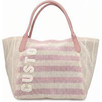 Gestreifte perforierte Shopper-Tasche