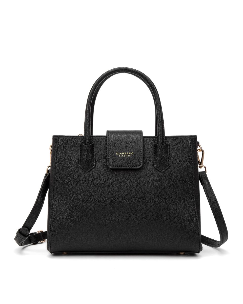 Klassische Henkeltasche mit Kieselprägung