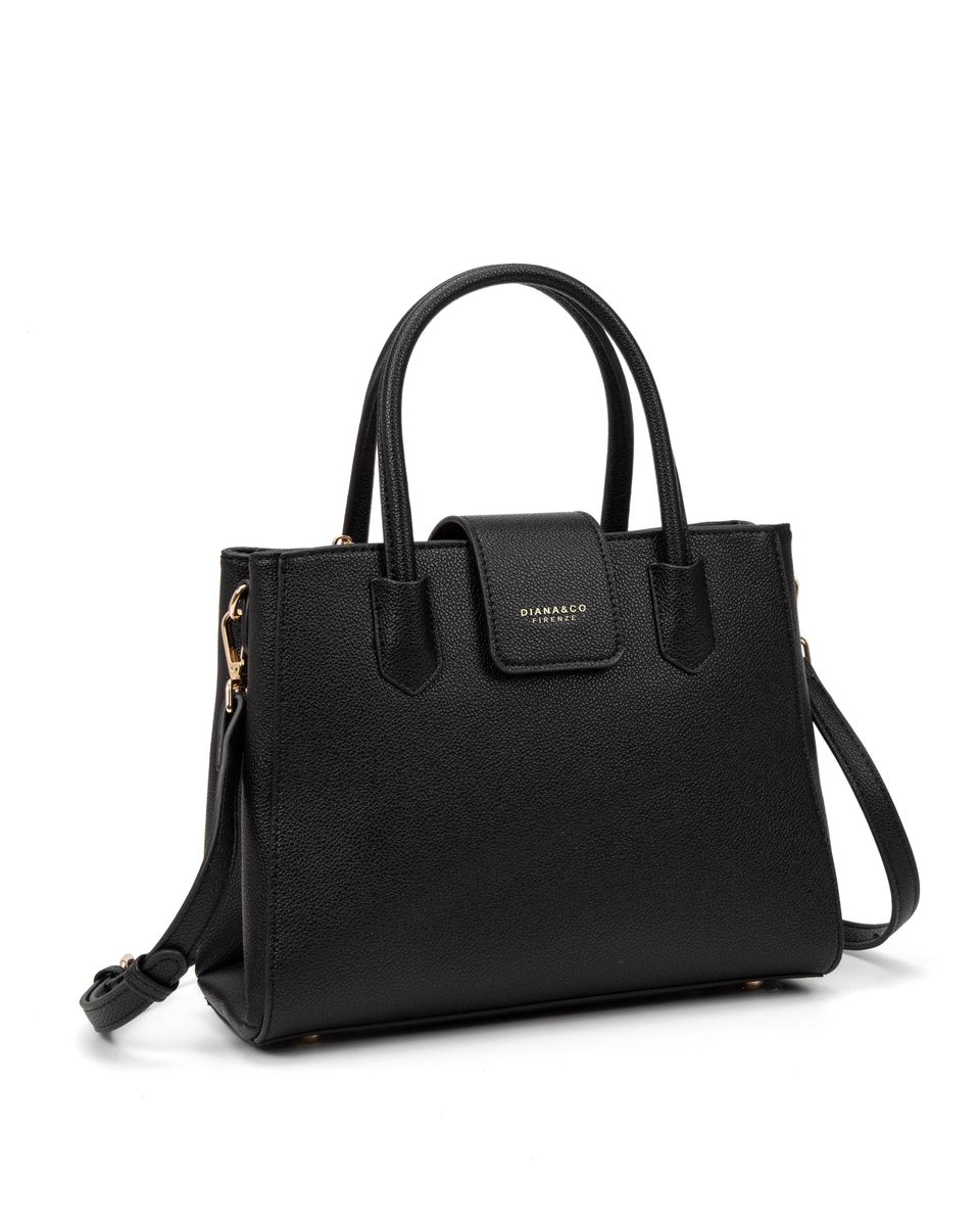 Klassische Henkeltasche mit Kieselprägung