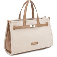 Eleganter Canvas und Kunstleder Shopper