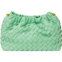 Geflochtene Leder-Clutch mit Kette