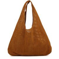 Shopper aus perforiertem Leder