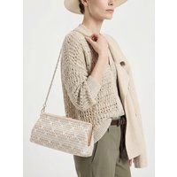 Elegante Rahmen-Clutch mit Webmuster